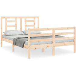 Vidaxl - Cadre de lit avec tête de lit 140x190 cm bois massif