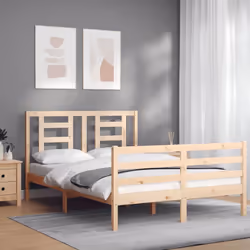Profitez d'une bonne nuit de sommeil dans ce cadre de lit en bois ! Il sera un supplément pratique et décoratif à votre intér ...