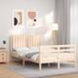 vidaXL Cadre de lit sans matelas bois massif - 120 x 190 cm