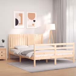 Profitez d'une bonne nuit de sommeil dans ce cadre de lit en bois ! Il sera un supplément pratique et décoratif à votre intér ...