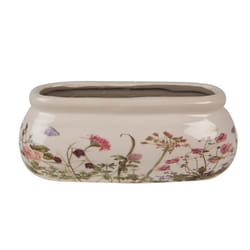 Pot de fleurs - CLAYRE & EEF - Ovale - 18x8x7 cm - Céramique - Rose Beige