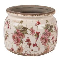 Pot de fleurs - CLAYRE & EEF - Modèle Champêtre - Ø 20x15 cm - Céramique - Beige et Rose