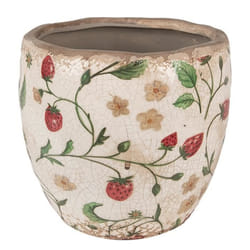 Pot de fleurs - CLAYRE & EEF - Ø 14x14 cm - Beige et Rouge - Céramique - Design intemporel