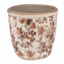 Pot de fleurs - CLAYRE & EEF - Champêtre - Ø 14x13 cm - Céramique - Beige et Rose