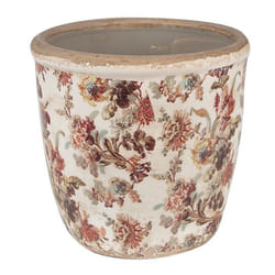 Pot de fleurs - CLAYRE & EEF - Champêtre - Ø 14x13 cm - Céramique - Beige et Rose