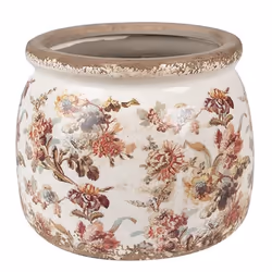 Pot de fleurs - CLAYRE & EEF - Champêtre - Ø 16x13 cm - Céramique - Beige et Rose
