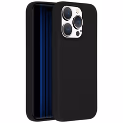 Accezz Liquid Silicone Backcover, Housse, Apple, iPhone 15 Pro, 15,5 cm (6.1"), Noir