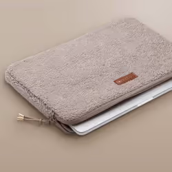 Selencia Teddy Laptop hoes 35,6 cm (14") Housse Beige