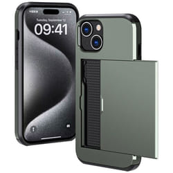 Coque arrière avec porte-cartes iPhone 15 Vert foncé imoshion