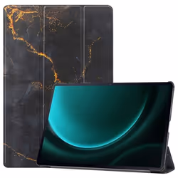 Coque tablette Design Trifold Samsung Tab S10 Plus / Tab S9 Plus / Tab S9 FE Plus Black Marble imoshion