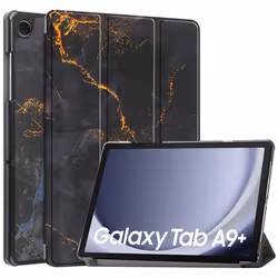 Coque tablette Design Trifold Samsung Galaxy Tab A9 Plus Black Marble imoshion