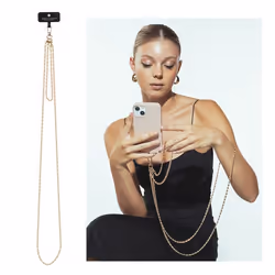 Cordon de téléphone universel chaînette Dorée Selencia