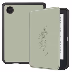 Slim Soft Sleepcover Kobo Clara 2E / Tolino Shine 4 Floral Green imoshion