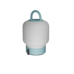 Kooduu - lampe de table portable, dimmable et rechargeable via usb - verre opale, turquoise - loome smokey teal