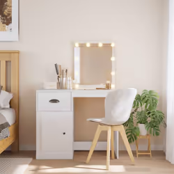 Dotée d'un aspect intemporel et raffiné, la coiffeuse avec miroir et lumières LED est un excellent supplément à la décoration ...