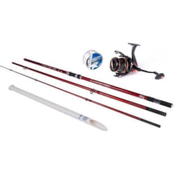 X2 Ensemble de canne à pêche Pro 1 tige - Canne de plage - Moulin - Support - Ligne de pêche