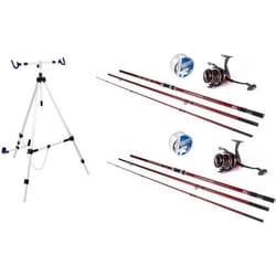 Ensemble de canne à pêche à la plage Pro 2 tiges - X2 - Carbone - Surfcasting