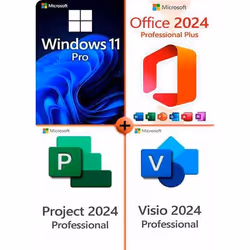 Pack Windows 11 Pro + Office 2024 + Visio 2024 + Project 2024 (NOUVEAU) - Livraison 2H par email