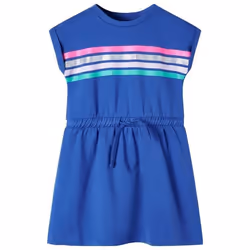 Robe pour enfants avec cordon de serrage bleu cobalt 128 - 122-128 cm