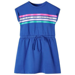 Robe pour enfants avec cordon de serrage bleu cobalt 128 - 122-128 cm