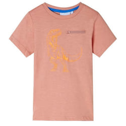 T-shirt enfants à manches courtes orange clair 128 - 122-128 cm