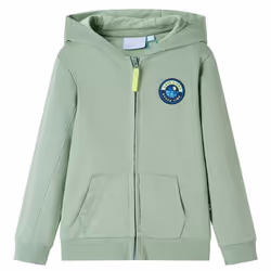 Sweatshirt à capuche fermeture éclair enfants mélange kaki clair 92/104/116/128/140