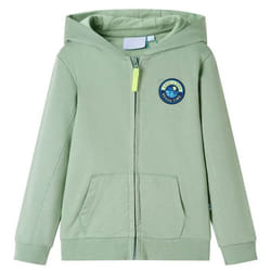 Sweatshirt à capuche fermeture éclair enfants mélange kaki clair 92/104/116/128/140