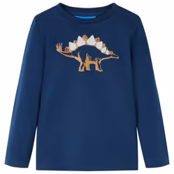 T-shirt enfants à manches longues bleu marine 128 - 122-128 cm
