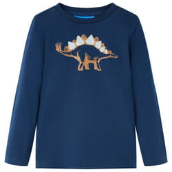 T-shirt enfants à manches longues bleu marine 128 - 122-128 cm