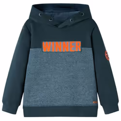 Sweatshirt à capuche - Winner - Vert foncé - 92% coton - Taille 128 - Manches longues