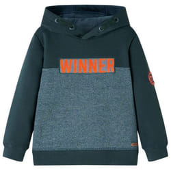 Sweatshirt à capuche - Winner - Vert foncé - 92% coton - Taille 128 - Manches longues