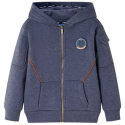 Sweat-shirt à capuche fermeture éclair enfants bleu foncé mélangé 92/104/116/128/140