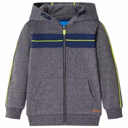 Sweat-shirt à capuche fermeture éclair enfants gris mélangé 92