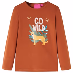 T-shirt enfants à manches longues cognac 140