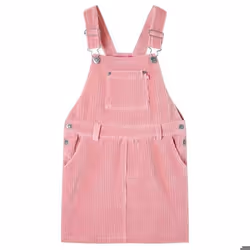 Robe salopette pour enfants velours côtelé rose clair 92
