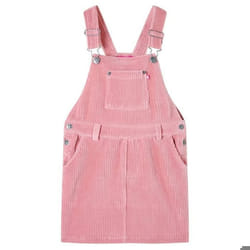 Robe salopette pour enfants velours côtelé rose clair 92