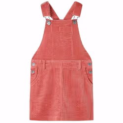 Robe salopette pour enfants velours côtelé rose 92
