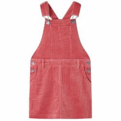Robe salopette pour enfants velours côtelé rose 92