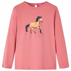 T-shirt enfants à manches longues rose vieux 128 - 122-128 cm