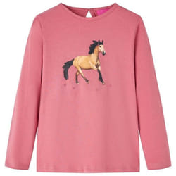 T-shirt enfants à manches longues rose vieux 128 - 122-128 cm