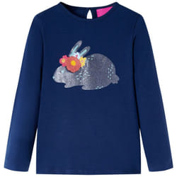 Vidaxl - T-shirt enfants manches longues bleu marine 128