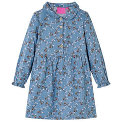 Robe t-shirt - vidaXL - Bébé fille - Manches longues - Imprimé floral - Couleur pétrole