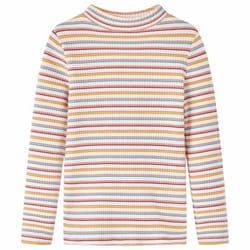 T-shirt enfants manches longues faux col roulé écru 140