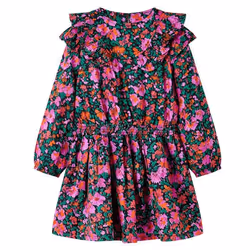 Robe - vidaXL - Manches longues - Rose vif - Fille - Taille 104 (3-4 ans)