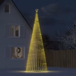vidaXL Sapin de Noël à LED 1544 LED blanc chaud 500 cm décoration de Noël lumière LED lumière de Noël extérieure cône de 3580 ...