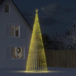 vidaXL Sapin de Noël à LED 1544 LED blanc chaud 500 cm décoration de Noël lumière LED lumière de Noël extérieure cône de 358072