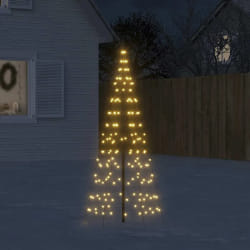 vidaXL Sapin de Noël sur mât de drapeau 200 LED 180 cm