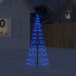 vidaXL Sapin de Noël à LED sur mât de drapeau 200 LED bleu 180 cm