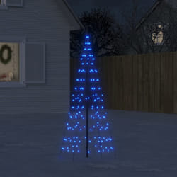vidaXL Sapin de Noël à LED sur mât de drapeau 200 LED bleu 180 cm