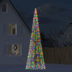 vidaXL Sapin LED sur mât de drapeau 1534 LED 500 cm